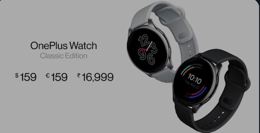 OnePlus Watch price information