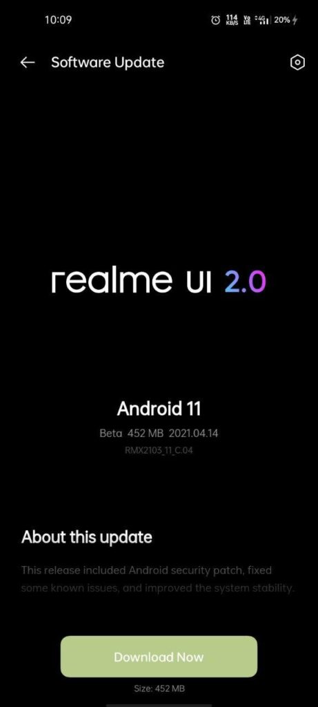 Realme 7i new update
