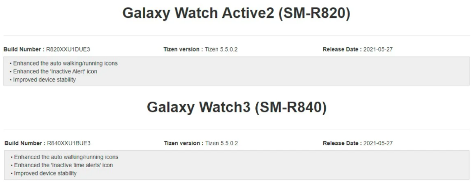 Galaxy Watch 3, Galaxy Watch Active 2