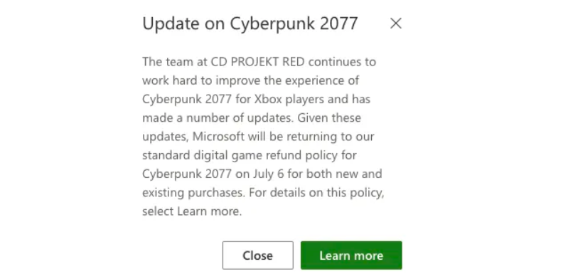 Microsoft expanded refund policy