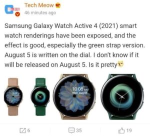 Galaxy Watch Active 4 render 