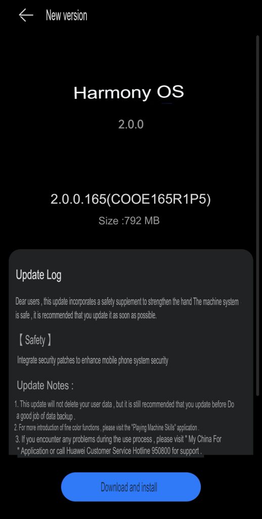 Huawei P20 HarmonyOS update