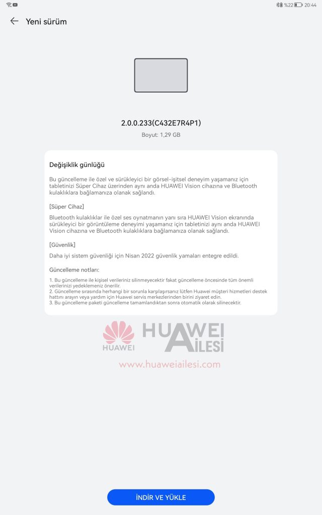 Huawei MatePad Pro 12.6 April 2022 patch