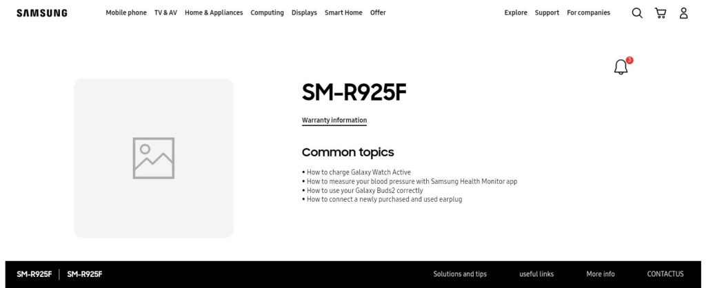 Galaxy Watch 5 Pro support page