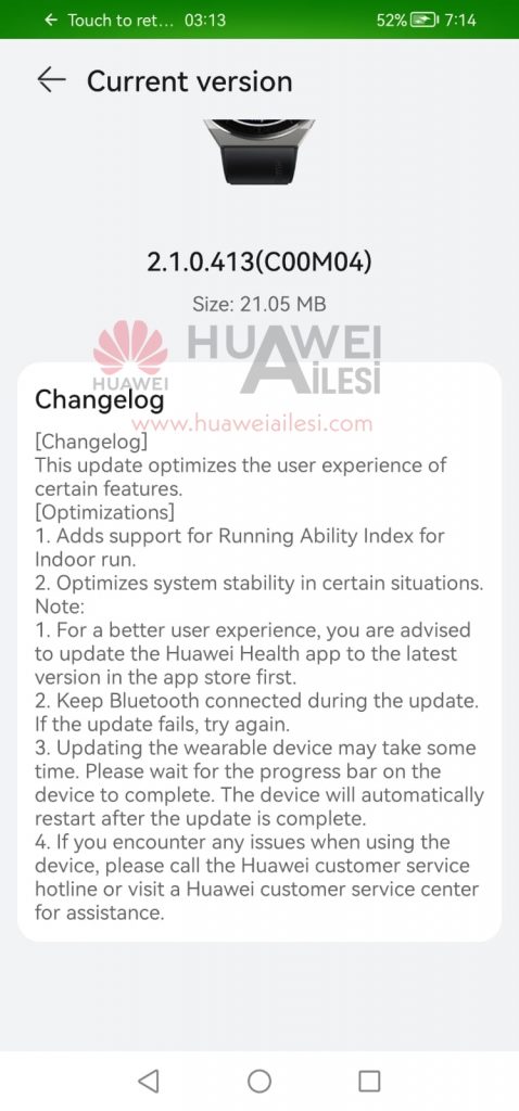 Huawei Watch GT 3 Pro update